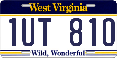 WV license plate 1UT810