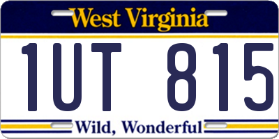 WV license plate 1UT815