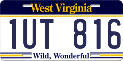 WV license plate 1UT816