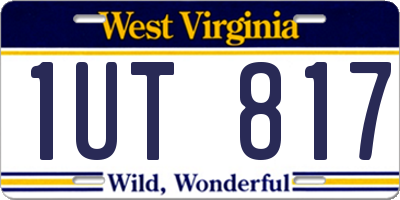 WV license plate 1UT817
