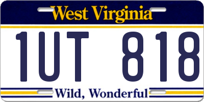 WV license plate 1UT818
