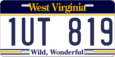 WV license plate 1UT819