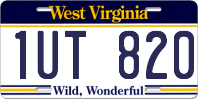 WV license plate 1UT820