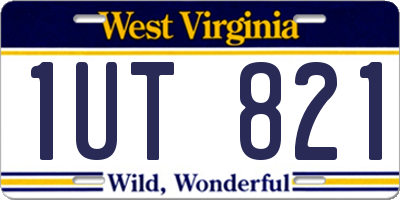 WV license plate 1UT821
