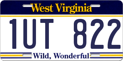WV license plate 1UT822