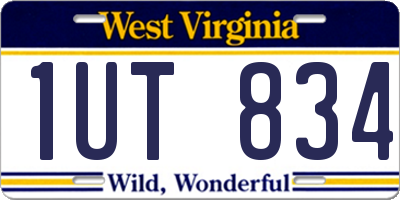 WV license plate 1UT834