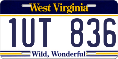 WV license plate 1UT836
