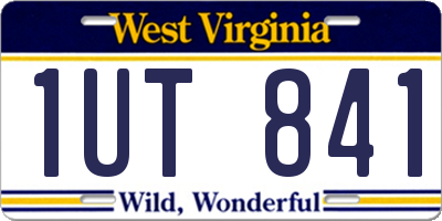 WV license plate 1UT841