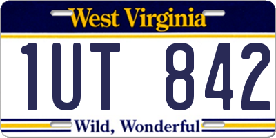 WV license plate 1UT842