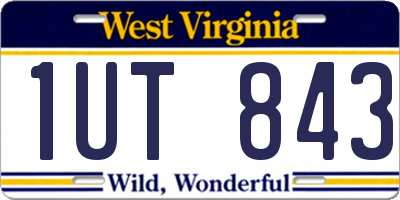 WV license plate 1UT843