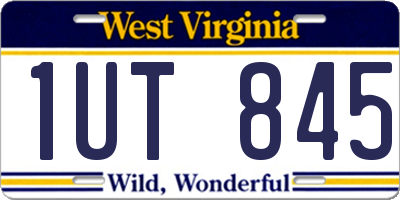WV license plate 1UT845