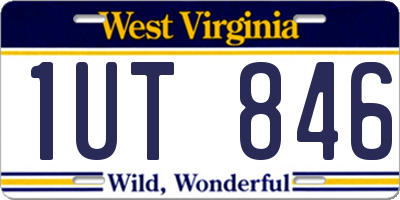 WV license plate 1UT846