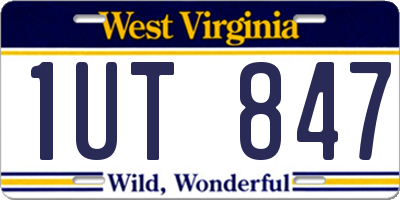 WV license plate 1UT847