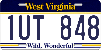 WV license plate 1UT848