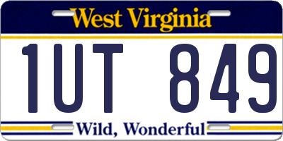 WV license plate 1UT849