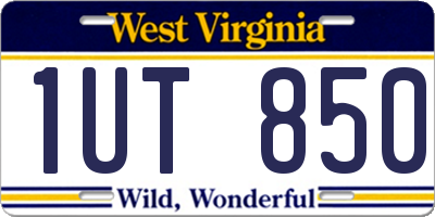 WV license plate 1UT850