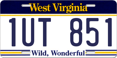 WV license plate 1UT851