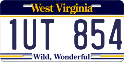 WV license plate 1UT854