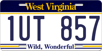 WV license plate 1UT857