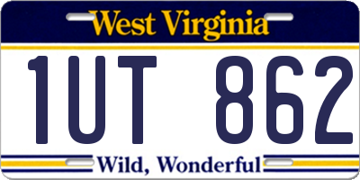 WV license plate 1UT862