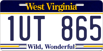 WV license plate 1UT865