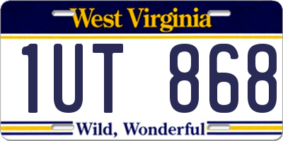 WV license plate 1UT868