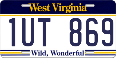WV license plate 1UT869