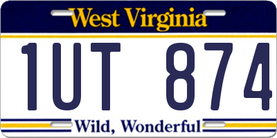 WV license plate 1UT874
