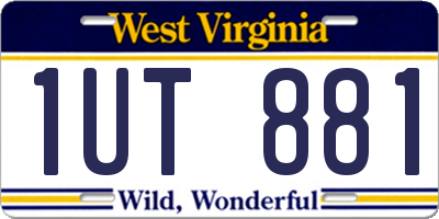 WV license plate 1UT881