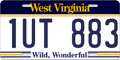 WV license plate 1UT883