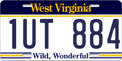 WV license plate 1UT884