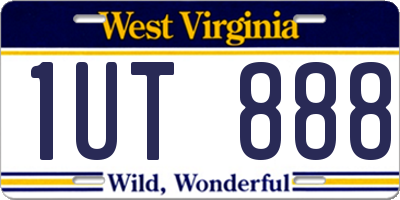 WV license plate 1UT888
