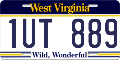 WV license plate 1UT889