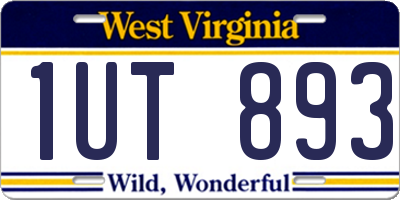 WV license plate 1UT893