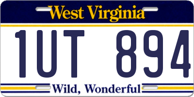 WV license plate 1UT894