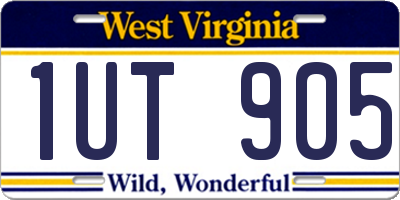 WV license plate 1UT905