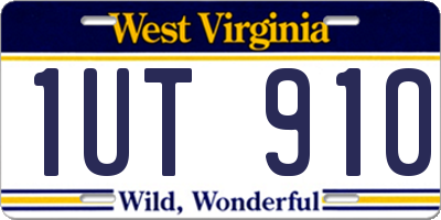 WV license plate 1UT910