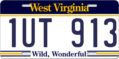 WV license plate 1UT913
