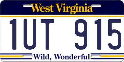 WV license plate 1UT915