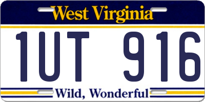 WV license plate 1UT916