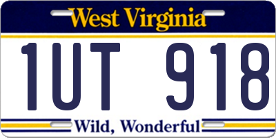 WV license plate 1UT918