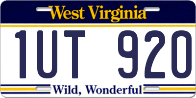 WV license plate 1UT920