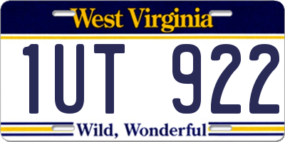 WV license plate 1UT922