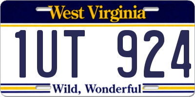 WV license plate 1UT924