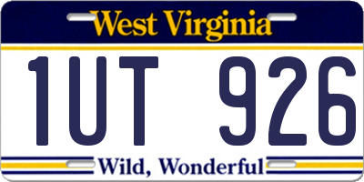 WV license plate 1UT926