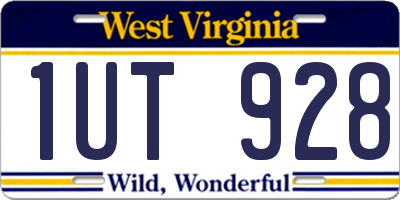 WV license plate 1UT928