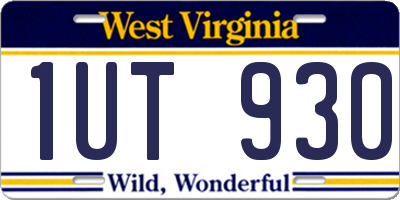 WV license plate 1UT930