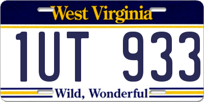 WV license plate 1UT933