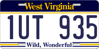 WV license plate 1UT935