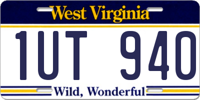 WV license plate 1UT940